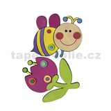 3D penová dekorácia na stenu čmeliak a kvetina 48 x 25 cm