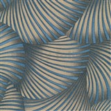 Vliesové tapety na stenu GMK Fashion for walls  5 3D twill zlatý na modrom podklade
