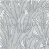 Vliesové tapety na stenu GMK4 listy sivo-strieborné