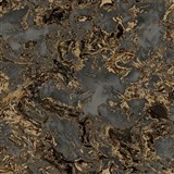 Papierové tapety na stenu IMPOL mramor čierno-zlatý