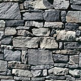 Vinylové tapety kamenný múr sivo-modrý