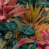 Vliesové tapety na stenu IMPOL Wanderlust tropické rastliny červené, oranžové, zelené - POSLEDNÉ KUS