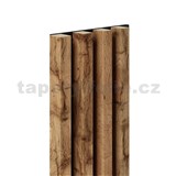 Akustické dekoračné panely MAXI dub wotan 3D lamely na filcovom podklade 270 x 17,7 cm