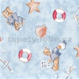 Samolepiace tapety detské - medvedík námorník 45 cm x 15 m -  POSLEDNÉ METRE