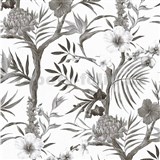 Vliesové tapety na stenu Neu Bude 2.0 exotické kvety sivo-čierne