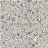 Vliesové tapety na stenu Mir Pretty sivé pivonky na hnedom podklade - 10,05 m x 0,53 m