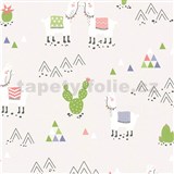 Vliesové tapety na stenu Boys & Girls alpaky na krémovom podklade