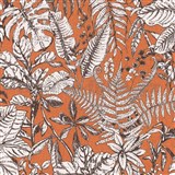 Vliesové tapety na stenu Daniel Hechter 6 tropical listy na oranžovom podklade - POSLEDNÉ KUSY