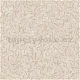 Vliesové tapety na stenu IMPOL Terra drobné lístky na béžovom podklade