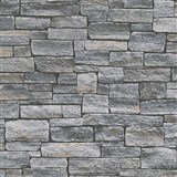 Vliesové tapety na stenu Wood'n Stone kameň skladaný sivo-hnedý