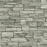 Vliesové tapety na stenu Wood'n Stone kameň skladaný hnedý - POSLEDNÉ KUSY