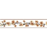Samolepiaca bordúra čerešňové kvety hnedé 5 m x 5,8 cm