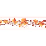 Samolepiaca bordúra orchidea oranžovo-hnedá 5 m x 8,3 cm - POSLEDNÉ KUSY