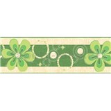 Samolepiace bordúry kvety zelené 5 m x 6,9 cm - POSLEDNÉ KUSY