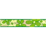 Samolepiaca bordúra - kvety zelené 5 m x 6,9 cm