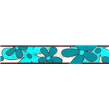Samolepiaca bordúra - kvety tyrkysovo zelené 5 m x 6,9 cm