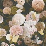 Vliesové tapety na stenu Paradise Garden kvety velké na čiernom podklade - POSLEDNÉ KUSY