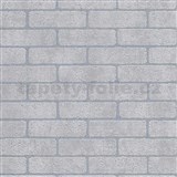 Vliesové tapety na stenu IMPOL tehla sivá s metalickou škárou