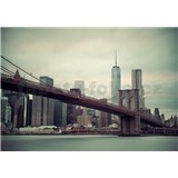 Vliesové fototapety New York a Brooklynský most rozmer 368 cm x 254 cm - POSLEDNÉ KUSY