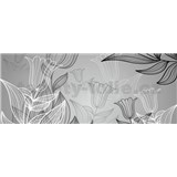 Vliesové fototapety listy s tulipánmi, rozmer 250 x 104 cm