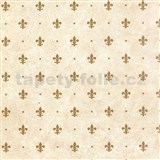 Samolepiace tapety - ľalie zlaté na béžovom podklade 45 cm x 15 m