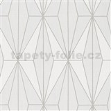 Vliesové tapety na stenu IMPOL Giulia Art-Deco vzor krémový so striebornými kontúrami