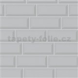 Vliesové tapety na stenu Imagine 3D obklad sivý s lesklým povrchom