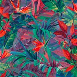 Vliesové tapety na stenu IMPOL Jungle Fever - listy červeno-zelené