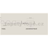 Lamelové dekoračné panely TRENTO zakončenie pravé strieborné 2,7 x 270 cm - POSLEDNÉ KUSY