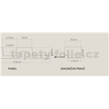 Lamelové dekoračné panely BARI zakončenie pravé dub craft 2,7 x 270 cm - POSLEDNÉ KUSY