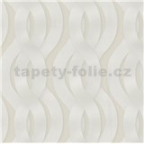 Luxusné vliesové tapety na stenu Colani Legend prepletané vlny biele na krémovom podklade