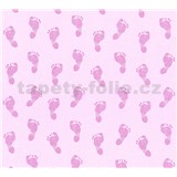 Detské vliesové tapety na stenu Little Stars detské stopy ružové - POSLEDNÉ KUSY