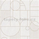 Vliesové tapety na stenu MY HOME. MY SPA. niklový art-deco vzor na sivom podklade - POSLEDNÉ KUSY