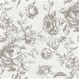 Vliesové tapety na stenu MY HOME. MY SPA. kvety ruží sivé na sivom podklade