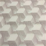 Vliesové tapety na stenu Natalia 3D kocky hnedé s trblietkami - POSLEDNÝ KUS