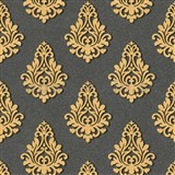 Vliesové tapety na stenu Nobile zlatý ornament na čiernom podklade - POSLEDNÉ KUSY