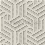 Vliesové tapety na stenu IMPOL Onyx Art-Deco metalické niklovo-sivé