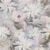 Vliesové tapety na stenu PintWalls kvety biele na sivom podklade - POSLEDNÉ KUSY