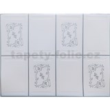 Obkladové panely 3D PVC rozmer 440 x 580 mm obklad obdĺžnikový so strieborným dekorom