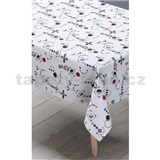 Obrusy návin 20 m x 140 cm vzor sivo-červený