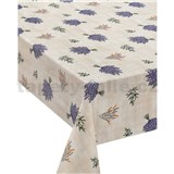 Obrusy návin 20 m x 140 cm levanduľa a olivy na hnedom podklade