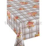 Obrus metráž ruže v kockovanom vzore