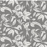 Obrusy návin 20 m x 140 cm botanický motív sivo-biely