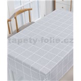 Obrus metráž kocky zeleno-biele s dekorom -  POSLEDNÉ METRE