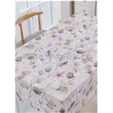 Obrus metráž ľalie s listami na hnedom podklade -  POSLEDNÉ METRE