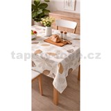 Obrus metráž jesenné listy hnedé