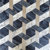 Vliesové tapety na stenu betón Carrara modro-zlatý