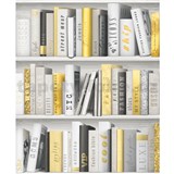 Papierové tapety na stenu knihovňa zlato-biela