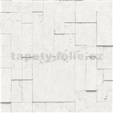 Vliesové tapety na stenu 3D panely bielo-sivé