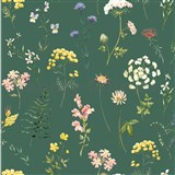 Vliesové tapety na stenu lúčne kvety na zelenom podklade